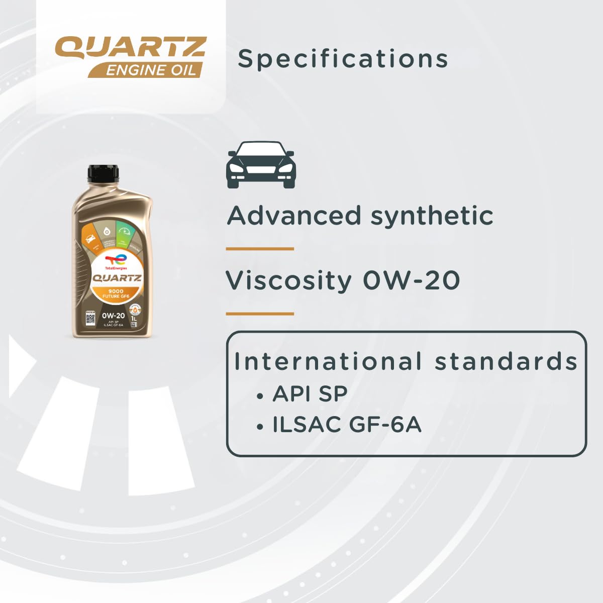 TotalEnergies QUARTZ 9000 FUTURE GF6 0W-20 Engine Oil - API SP